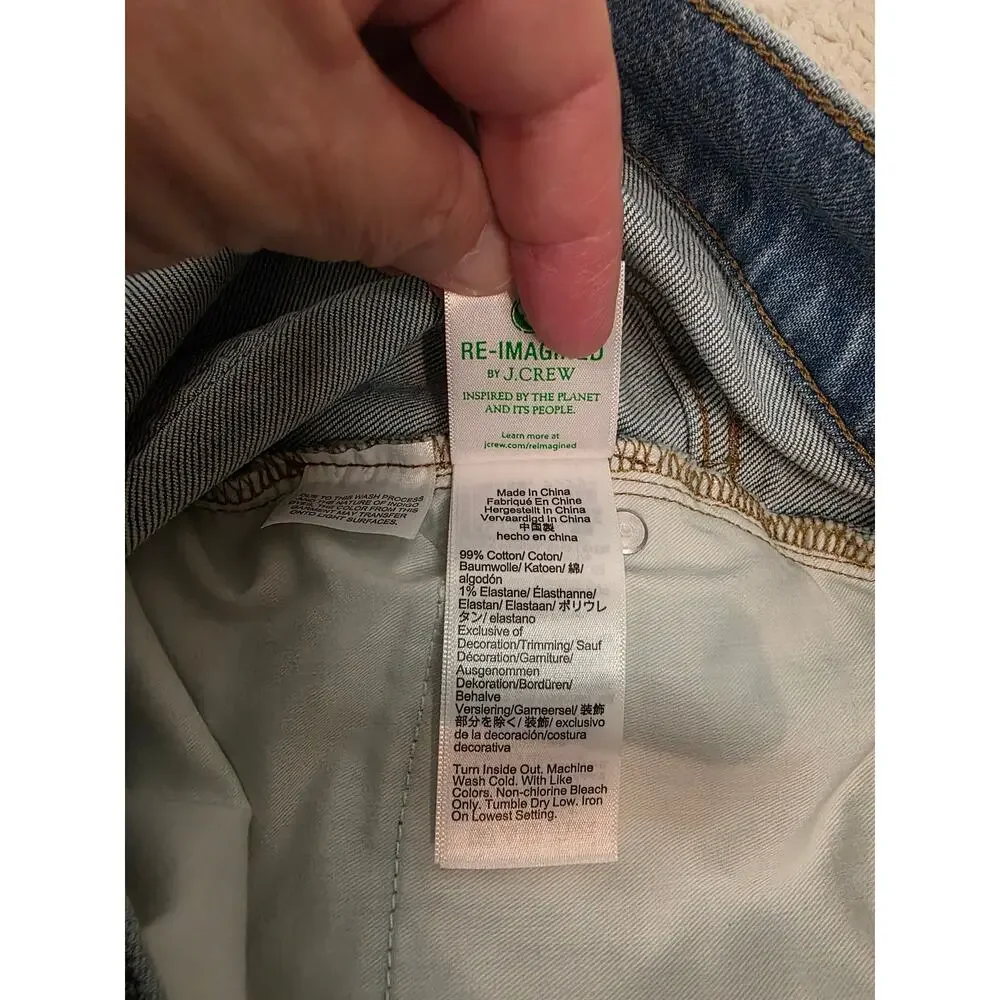J. Crew Medium Wash '96 Slim Wide Jeans Women Size 33 Blue 36